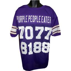 Jim Marshall Signed Minnesota Vikings Purple TB Prostyle Jersey 4 Sig- JSA Hologram (Purple People E