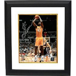 AC Green Signed Los Angeles Lakers 8X10 Photo Custom Framed (Yellow Jersey)