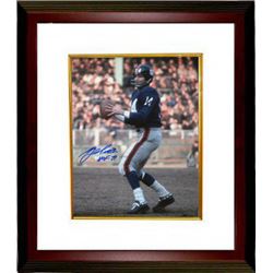 YA Tittle Signed New York Giants Blue Jersey Passing Vertical 16X20 Photo Custom Framed HOF 71