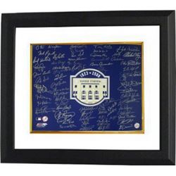 Moose Skowron Signed New York Yankees 16X20 Photo Custom Framed 2008 Yankee Stadium Final Season Log
