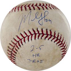 Marlon Byrd Signed Diamondbacks At Cubs 5-02-2010 Game Used Baseball W/ "2-5, HR, 3 RBI" Insc. (MLB 