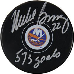 Mike Bossy Signed NY Islanders Puck W/ "573 Goals" Insc