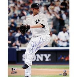 Joba Chamberlain Yankee Pinstripe Jersey Wind Up Vertical 16X20 Photo W/ "Joba Rules" Insc. (MLB Aut