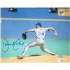 Image 1 : David Cone New York Mets Grey Jersey Pitching Horizontal Signed 8X10 Photo