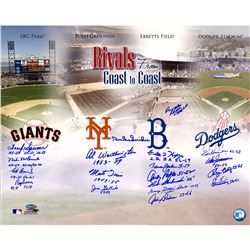 Dodgers-Giants Rivalry Multi-Signed 16X20 Photo (19 Signatures) Snider, Irvin, Podres, Zimmer