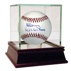 Al Downing Signed MLB Baseball W/ 61, 62 W.S Champs Insc.