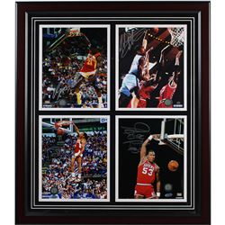 NBA Great Dunks 16X20 Framed Collage Featuring John Starks, Dominique Wilkins, Darryl Dawkins & Spud
