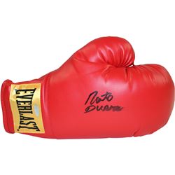 Roberto Duran Signed Red Boxing Glove (Yellow Everlast Patch)