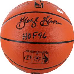 George Gervin Signed I/O NBA Orange Basketball W/ HOF 96" Insc.