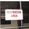 Image 1 : Restricted Area  Sign (Red & White) From  Giants Stadium (18X30x1/8)