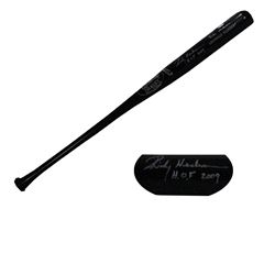 Rickey Henderson Signed Black Bat W/ "HOF" Insc