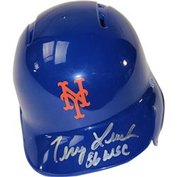 Terry Leach Signed New York Mets Mini Batting Helmet W/ "86 WSC" Insc