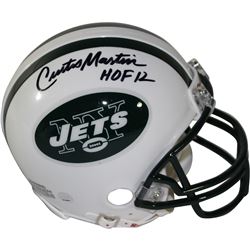 Curtis Martin Signed Jets Replica Mini Helmet W/ "HOF 12" Insc