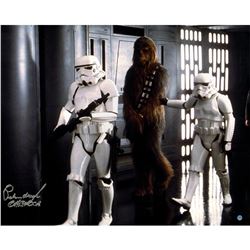 Peter Mayhew Signed Chewbacca 'Prisoner Of Storm Trooper' 16X20 Photo