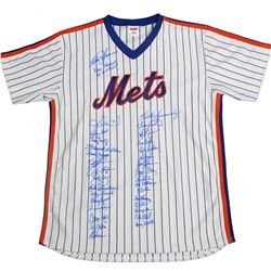 1986 New York Mets Team Signed Jersey W/ Gary Carter (33 Signature)(PSA/DNA Holo Only)
