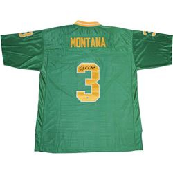 Joe Montana Signed Green Notre Dame Replica Jersey