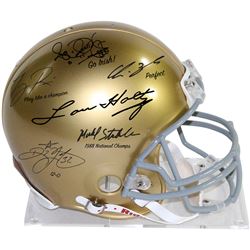 1988 Notre Dame 6 Signature Authentic Helmet (Signed  By Lou Holtz/Rickey Watters/Rocket Ismael/Tony