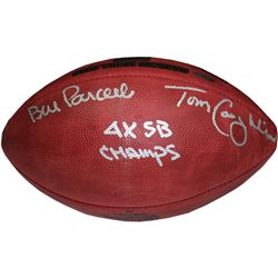 Bill Parcells/Tom Coughlin Dual Signed Special Edition Gold Foil 4 SB Logo Football W/ “4X SB Champs