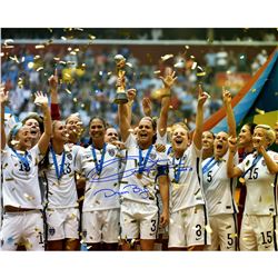Christie Rampone Signed 2015 World Cup Final Team USA Trophy Celebration 16X20 Photo W/ "Dream Big" 