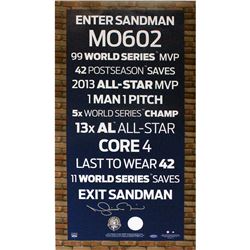 Mariano Rivera Signed 16X32 Mo Subway Sign W/ Dirt Circle