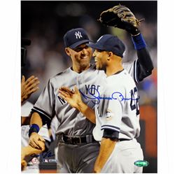 Mariano Rivera Signed With Derek Jeter Vertical 8X10 Photo (Signed By Anthony Causi)