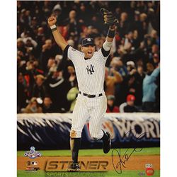 Alex Rodriguez 2009 WS Running On The Field Celebration 16X20 Photo (MLB Auth)