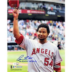 Ervin Santana Angels Road Jersey Salute To The Crowd Vertical 8X10 Photo W/" No Hitter, 7/27/11" Ins