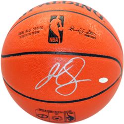 J.R. Smith Signed I/O NBA Orange Basketball (Signed In Silver)