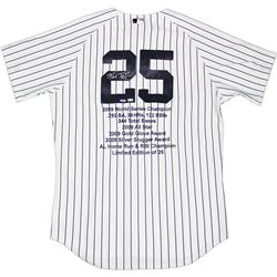 Mark Teixeira Signed Yankees Authentic Home Pinstripe Jersey W/ Embroidered Stats (LE/25)(MLB Auth)