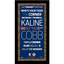Detroit Tigers Subway Sign W/ Game Used Dirt Mini Framed 9.5X19 Photo (Brick Background)