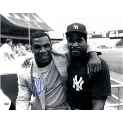 Mike Tyson Poses With Dave Winfield Signed 16X20 Photo