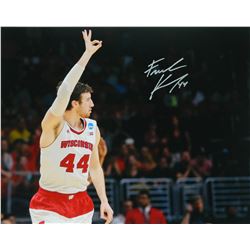 Frank Kaminsky Signed Wisconsin Badgers Three Fingers Raised 16X20 Photo