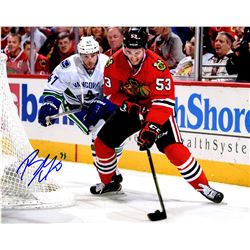 Brandon Mashinter Signed Chicago Blackhawks With Puck Action 8X10 Photo