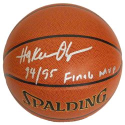 Hakeem Olajuwon Signed Spalding NBA Indoor/Outdoor Basketball W/94-95 Finals MVP