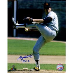 Gaylord Perry Signed San Francisco Giants Pitching Leg Kick Action 8X10 Photo W/HOF'91