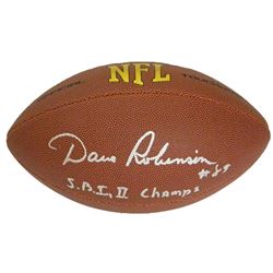 Dave Robinson Signed Wilson Touchdown NFL Full Size Football W/SB I, II Champs