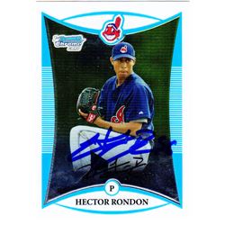 Hector Rondon Signed Cleveland Indians 2008 Bowman Chrome Prospects Rookie Card #BCP214