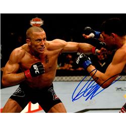 Georges St. Pierre Signed UFC MMA Punching Action 8X10 Photo