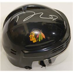 Trevor Van Riemsdyk Signed Chicago Blackhawks Black Hockey Mini Helmet