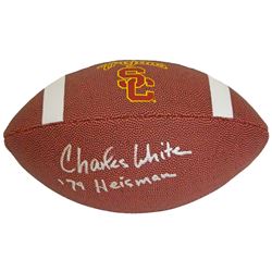 Charles White Signed USC Trojan Logo Football W/79 Heisman