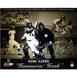 Hank Aaron "Hammerin Hank" Career Collage 16X20 Photo