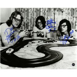 Hanson Brothers Charleston Chiefs Triple Signed Playing With Toy Cars 8X10 Photo