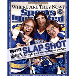 The Hanson Brothers Signed Charleston Chiefs Slap Shot Sports Illustrated Cover 16X20 Photo (AJ Spor