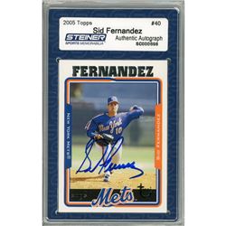 Sid Fernandez Signed 2005 Topps Card - Mets - 1/2 Way Through Pitch Front View (Slabbed By Steiner)