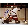 Image 1 : Eddie Giacomin Rangers Kick Save Close Up B/W Horizontal 8X10 Photo W/ HOF Inc.