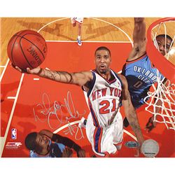 Wilson Chandler Backboard Cam Lay Up Vs Thunder 8X10 Photo (Signed In Silver)