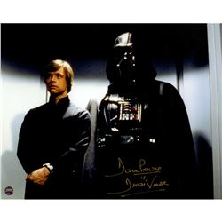 Dave Prowse Signed Luke Skywalker Standing With Darth Vader 8X10 Photo (Signed In Gold)