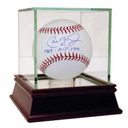 Cal Ripken Jr. Signed OMLB Baseball W/ "AL MVP 83, 91" Insc. (JSA COA)