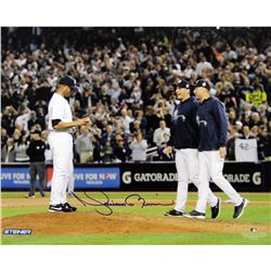 Mariano Rivera Mound W/Pettitte & Jeter At Yankee Stadium Signed 8X10 Photo