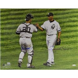 Mariano Rivera/Jorge Posada Dual Signed Hand Shake Horizontal 16X20 Photo MLB Auth)